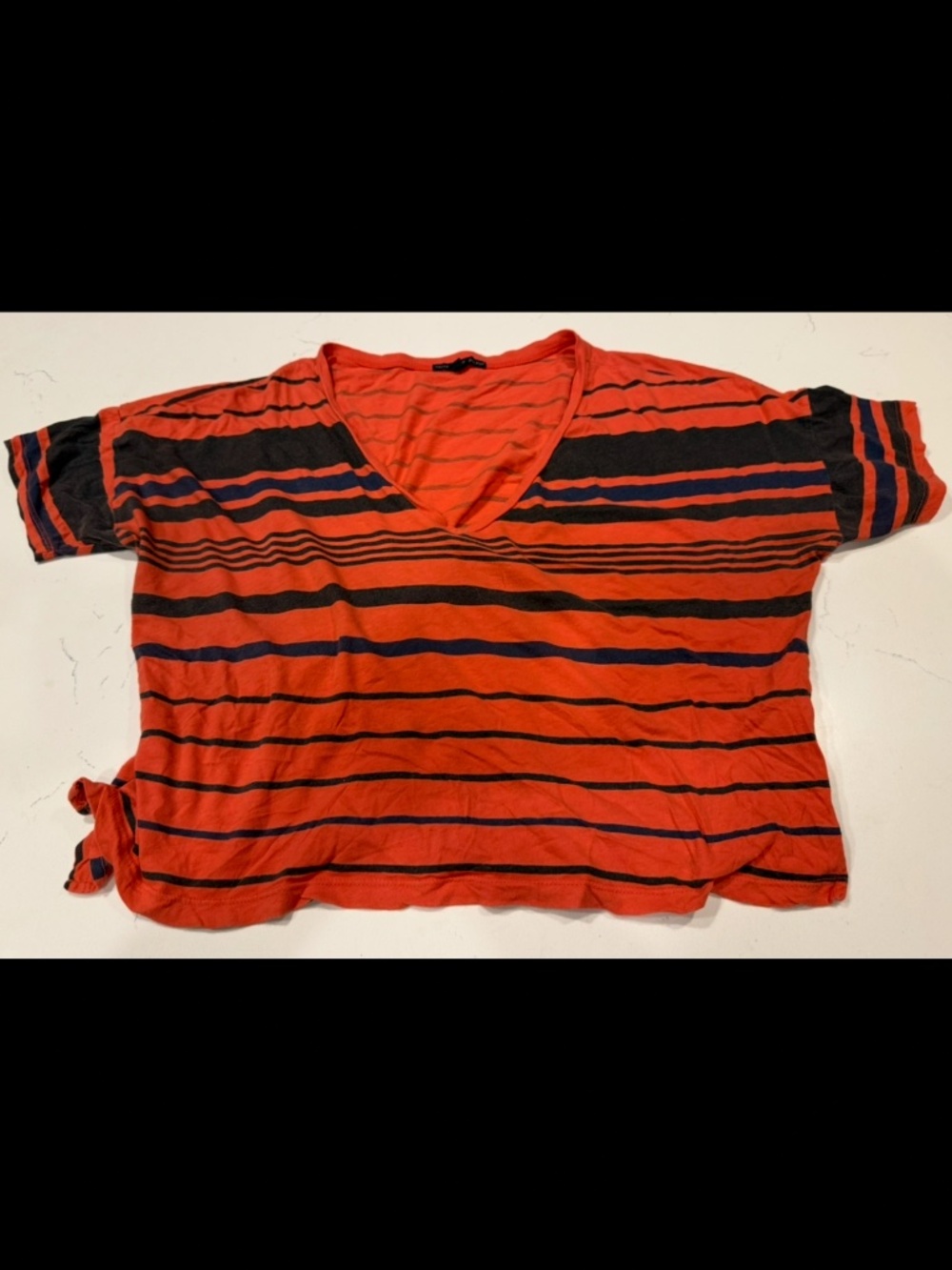 Urban Outfitters Truly Madly Deeply Striped Oversized V-Neck Top Small